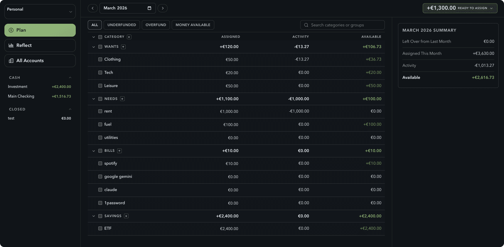 Yitra dashboard preview in dark mode
